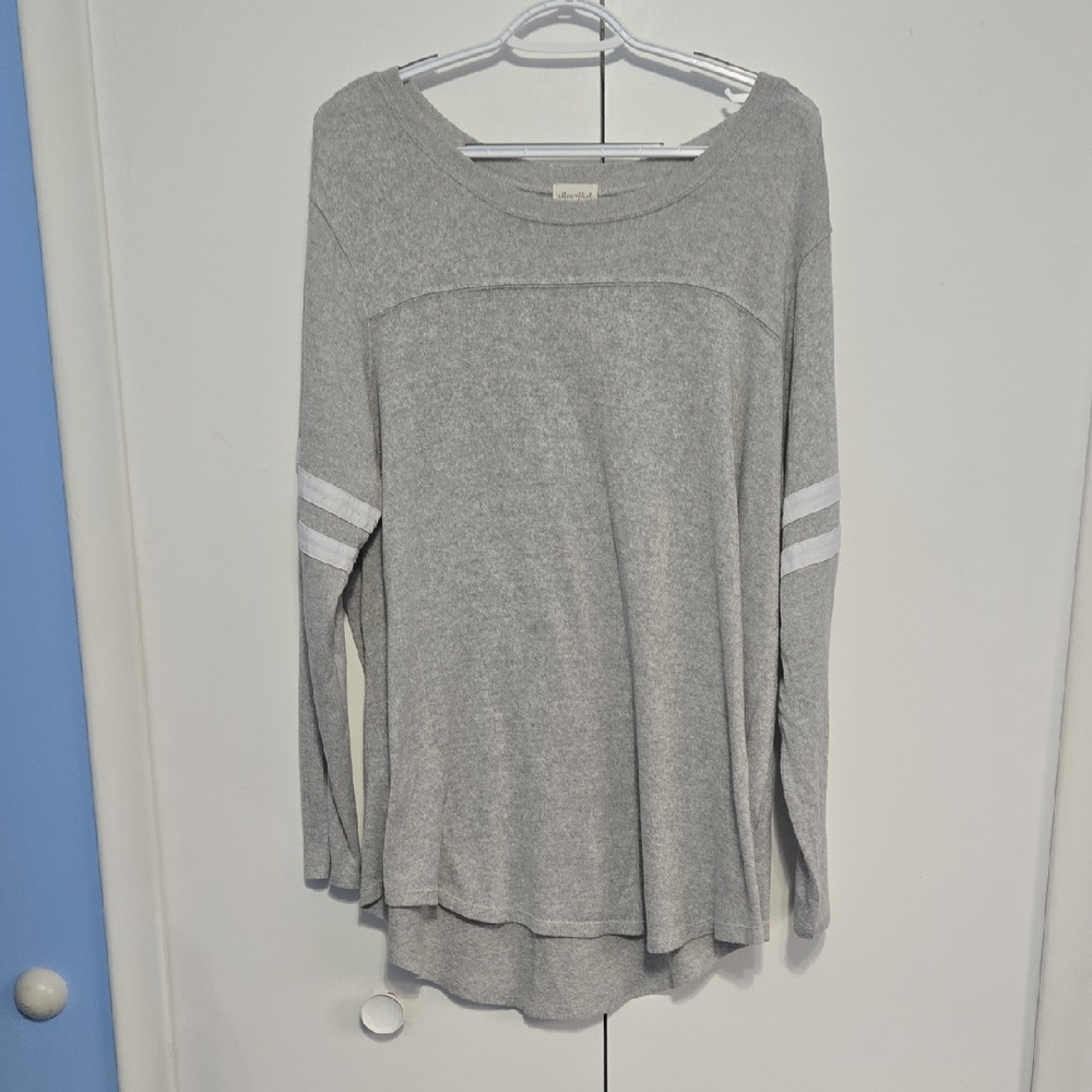 Ultra Flirt Gray Long Sleeve Sweatshirt‎ with White Stripes